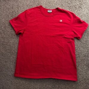 Champion Red Short Sleeve Tee Classic Crew Neck